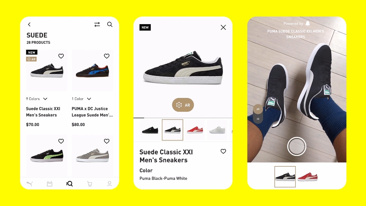 snapchat puma coba gambar teknologi ar Snapchat